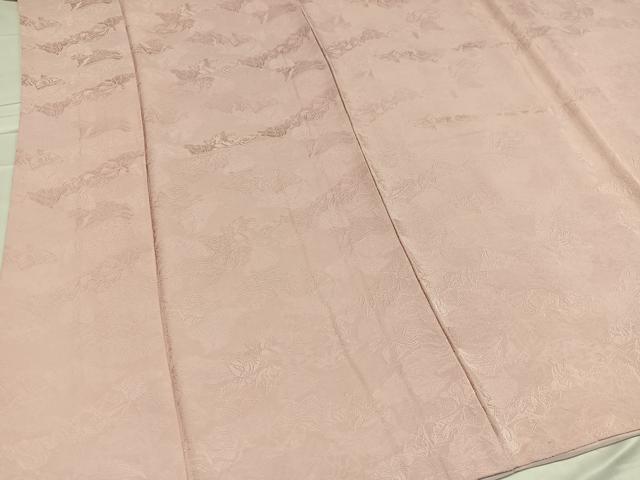 平和屋着物●上質な色無地 人物地紋 灰桜色 正絹 逸品 AABC0666ph