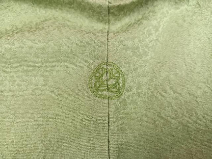 平和屋着物●上質な色無地 山葵色 正絹 逸品 AABC0670ph