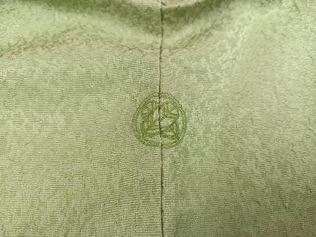 平和屋着物●上質な色無地 山葵色 正絹 逸品 AABC0670ph