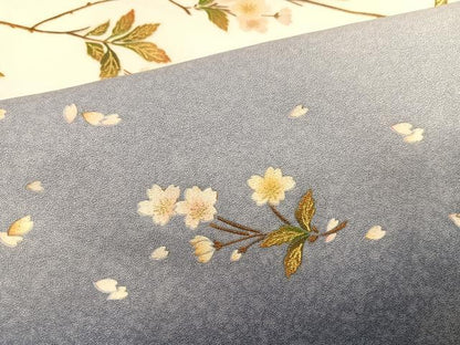 平和屋着物●漆工芸作家　金森一博　訪問着　枝桜文　暈し染め　金彩　正絹　逸品　AABC0680ph