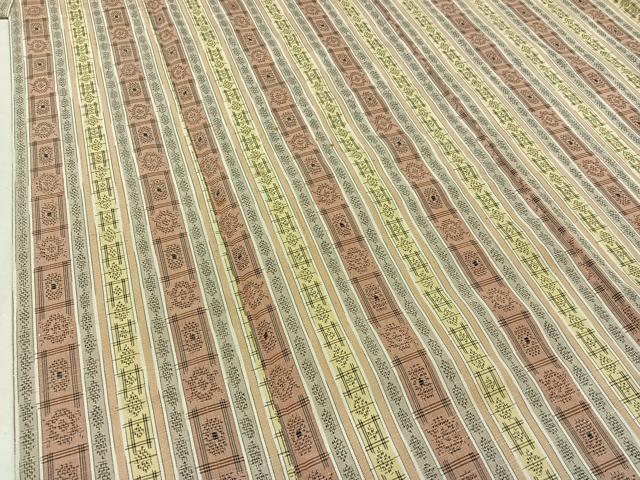 平和屋着物▽上質な紬 単衣 間道 正絹 逸品 AABC0682jh