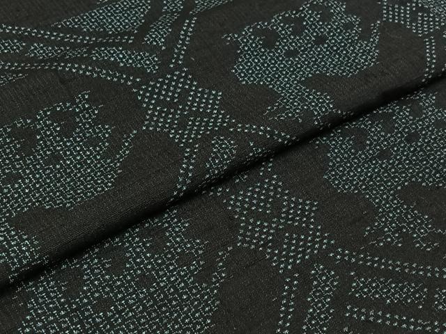 平和屋着物▽結城紬 単衣 100亀甲 有栖川文様 正絹 逸品 AABC0683jh