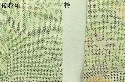 平和屋着物▽上質な紬 単衣 花尽くし文 正絹 逸品 AABC0689jh