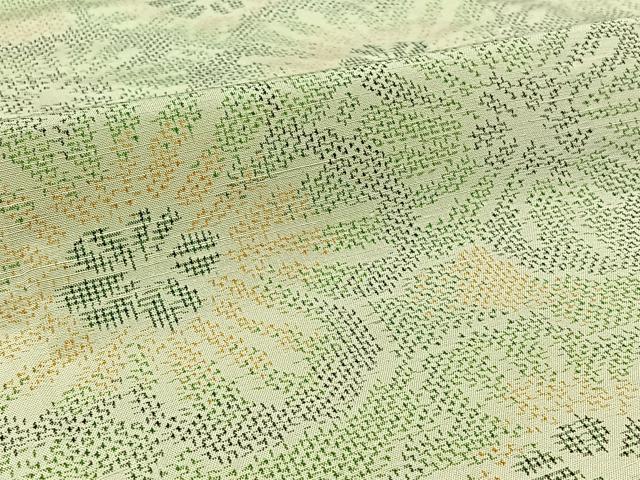 平和屋着物▽上質な紬 単衣 花尽くし文 正絹 逸品 AABC0689jh