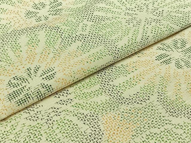 平和屋着物▽上質な紬 単衣 花尽くし文 正絹 逸品 AABC0689jh