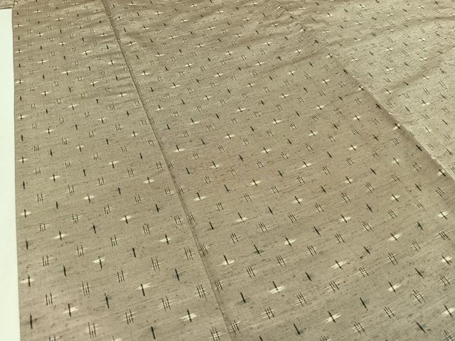 平和屋着物▽上質な紬 単衣 蚊絣 正絹 逸品 AABC0690jh
