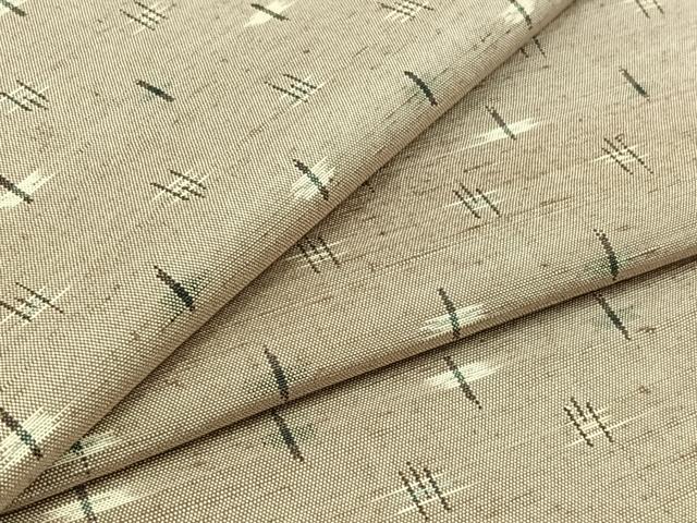 平和屋着物▽上質な紬 単衣 蚊絣 正絹 逸品 AABC0690jh