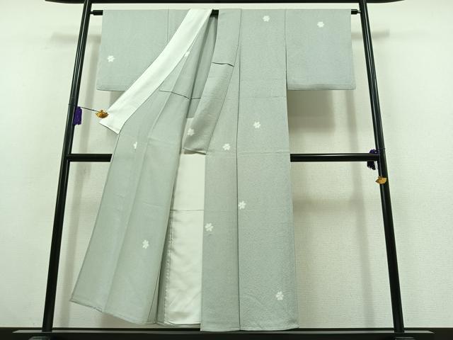 平和屋着物▽上質な小紋 単衣 舞花文 正絹 逸品 AABC0693jh