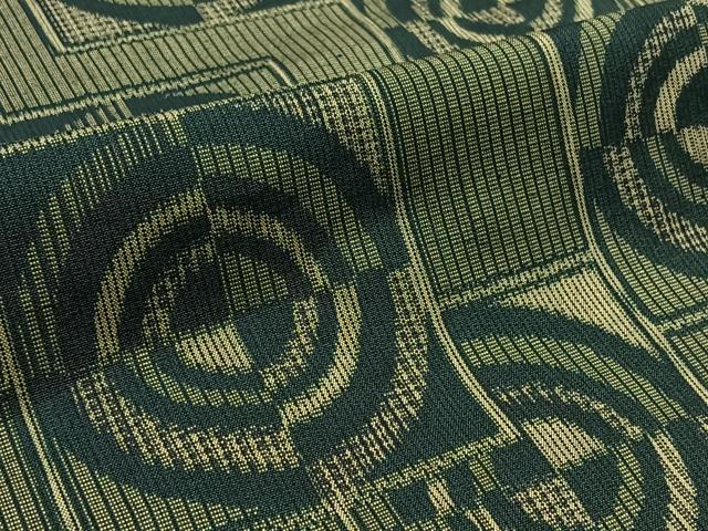 平和屋着物▽上質な紬　単衣　丸文　正絹　逸品　AABC0697jh
