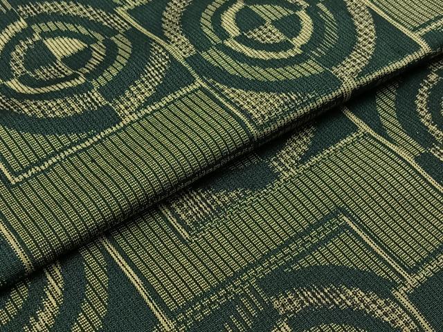 平和屋着物▽上質な紬　単衣　丸文　正絹　逸品　AABC0697jh