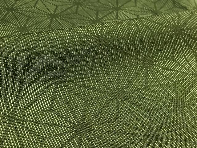 平和屋着物▽上質な紬 単衣 麻の葉文様 正絹 逸品 AABC0702jh