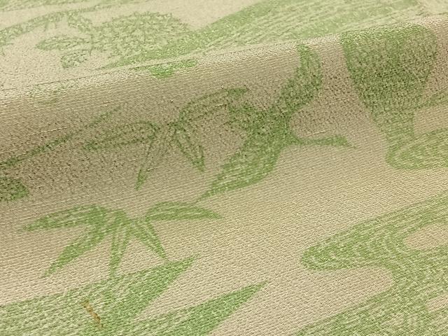平和屋着物▽上質な小紋 単衣 お召地 流水花鳥文 正絹 逸品 AABC0703jh