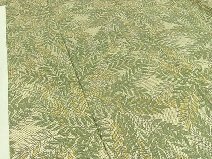 平和屋着物▽上質な紬 単衣 枝葉文 正絹 逸品 AABC0704jh