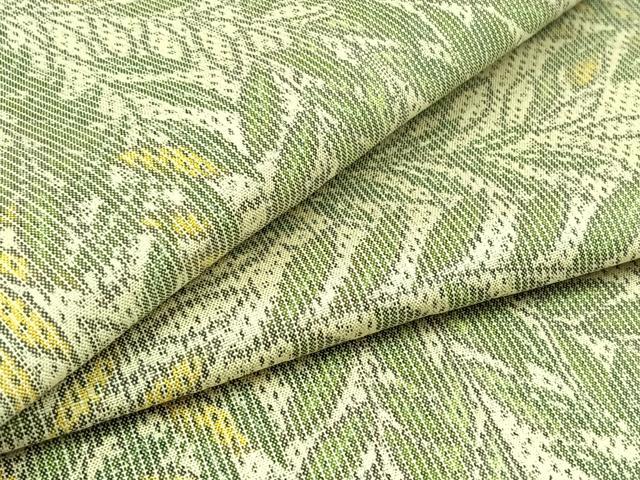 平和屋着物▽上質な紬 単衣 枝葉文 正絹 逸品 AABC0704jh