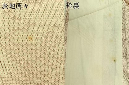 平和屋着物▽本塩沢 単衣 110亀甲 舞葉文 正絹 逸品 AABC0706jh