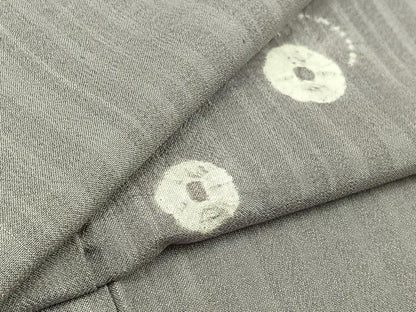 平和屋着物▽上質な小紋 単衣 絞り 舞花文 正絹 逸品 AABC0713jh