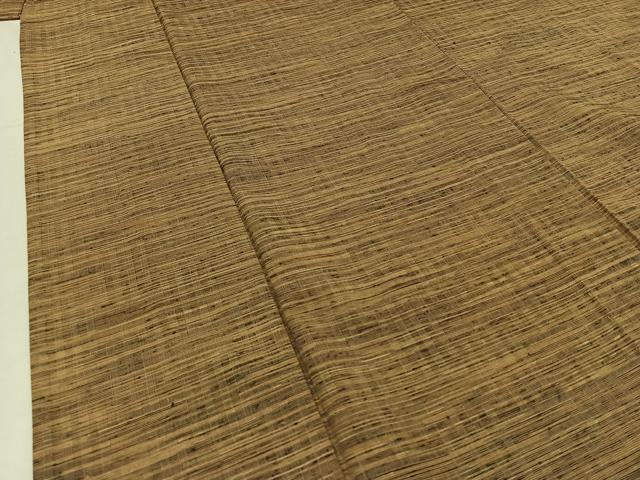 平和屋着物▽上質な紬　単衣　横段文　正絹　逸品　AABC0714jh