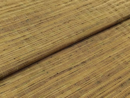平和屋着物▽上質な紬　単衣　横段文　正絹　逸品　AABC0714jh
