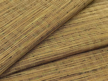 平和屋着物▽上質な紬　単衣　横段文　正絹　逸品　AABC0714jh
