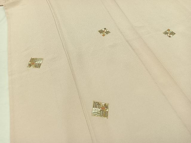 平和屋着物▽上質な小紋 単衣 色紙花文 金彩 正絹 逸品 AABC0715jh