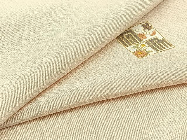 平和屋着物▽上質な小紋 単衣 色紙花文 金彩 正絹 逸品 AABC0715jh