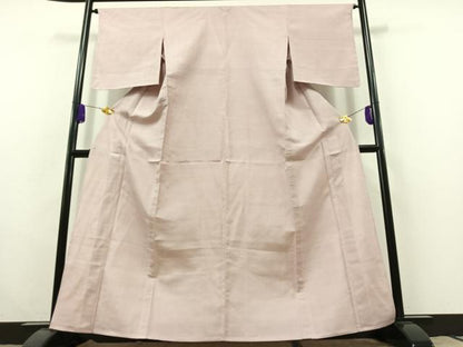 平和屋着物▽本場大島紬 単衣 薄柿色 正絹 逸品 AABC0716jh