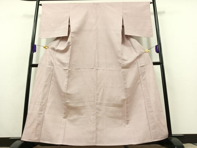 平和屋着物▽本場大島紬 単衣 薄柿色 正絹 逸品 AABC0716jh