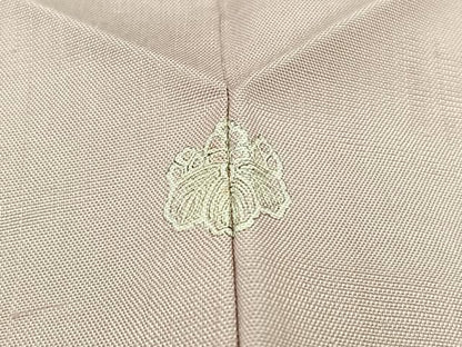 平和屋着物▽本場大島紬 単衣 薄柿色 正絹 逸品 AABC0716jh