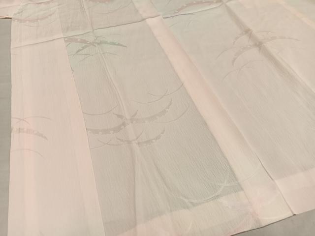 平和屋着物■長襦袢　無双仕立て　雪芝地紋　暈し染め　正絹　逸品　AABC0828oa