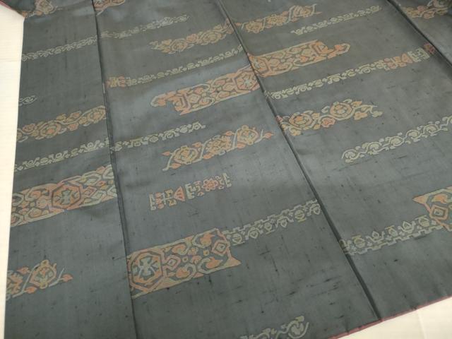 平和屋着物■上質な紬 横段文 正絹 逸品 AABC0909ma