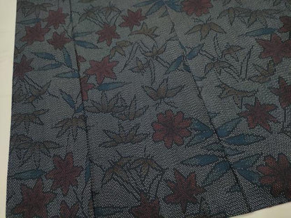 平和屋着物■お召　草花文　正絹　逸品　AABC1092ma