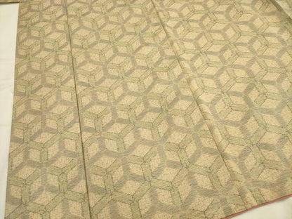 平和屋着物■上質な紬　幾何学文様　正絹　逸品　AABC1096ma