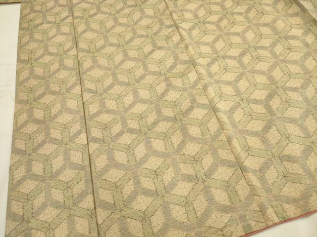 平和屋着物■上質な紬　幾何学文様　正絹　逸品　AABC1096ma