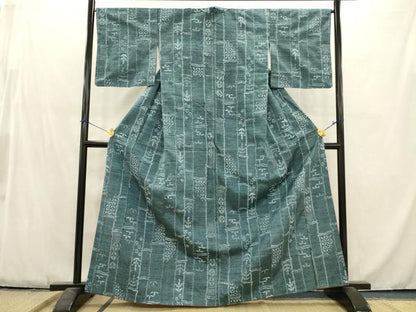 平和屋着物■上質な紬　竹間道　正絹　逸品　AABC1102ma