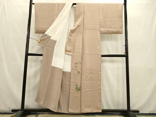 平和屋着物■豪華色留袖　草花文　金糸　正絹　逸品　AABC1112ma