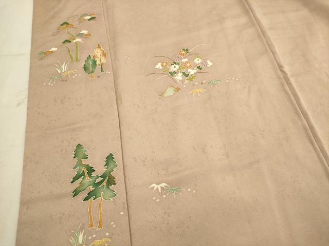 平和屋着物■豪華色留袖　草花文　金糸　正絹　逸品　AABC1112ma