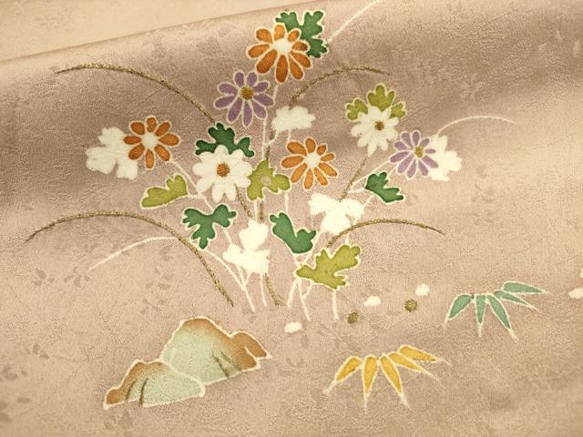 平和屋着物■豪華色留袖　草花文　金糸　正絹　逸品　AABC1112ma
