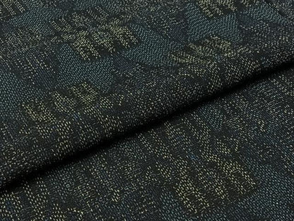 平和屋着物▽本塩沢 単衣 幾何学文様 正絹 逸品 AABC1202jh