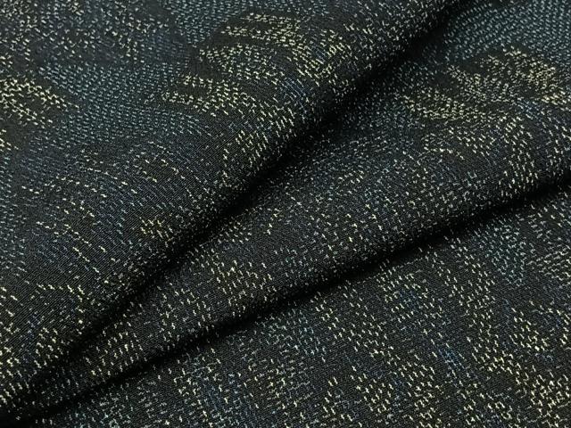平和屋着物▽本塩沢 単衣 幾何学文様 正絹 逸品 AABC1202jh