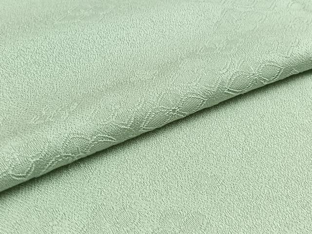 平和屋着物▽上質な色無地 単衣 花菱地紋 柳鼠色 正絹 逸品 AABC1208jh