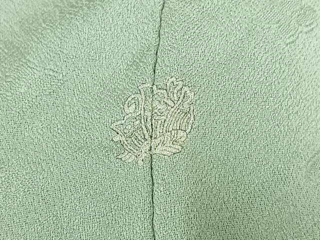平和屋着物▽上質な色無地 単衣 花菱地紋 柳鼠色 正絹 逸品 AABC1208jh