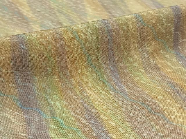 平和屋着物▽上質な紬 単衣 変わり斜縞 正絹 逸品 AABC1211jh