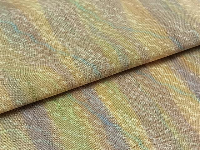 平和屋着物▽上質な紬 単衣 変わり斜縞 正絹 逸品 AABC1211jh