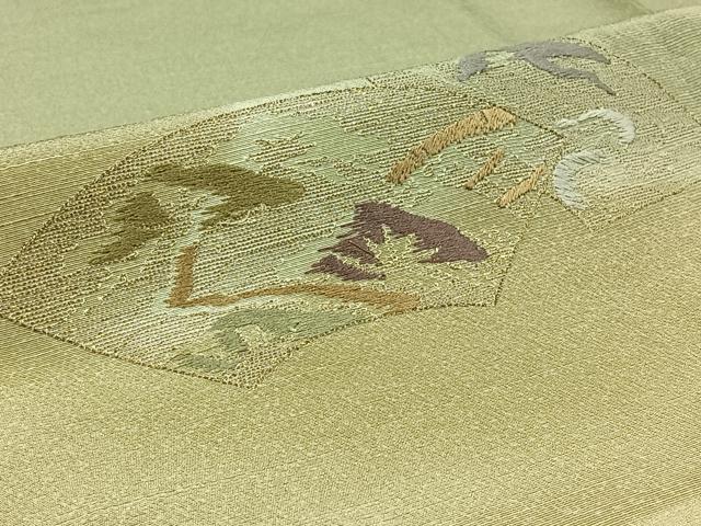 平和屋着物▽訪問着 単衣 刺繍 地紙花文 暈し染め 金糸 正絹 逸品 AABC1212jh