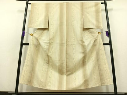 平和屋着物▽結城紬　奥順　はたおり娘　単衣　80亀甲　花間道　正絹　逸品　AABC1216jh