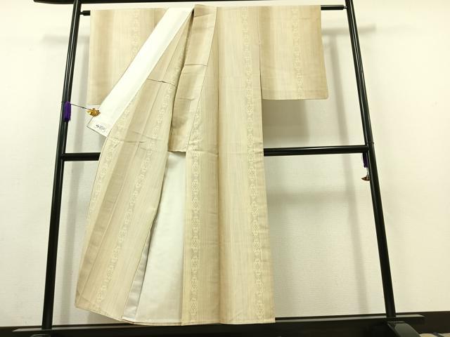 平和屋着物▽結城紬　奥順　はたおり娘　単衣　80亀甲　花間道　正絹　逸品　AABC1216jh