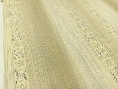 平和屋着物▽結城紬　奥順　はたおり娘　単衣　80亀甲　花間道　正絹　逸品　AABC1216jh