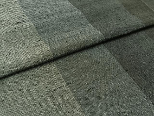 平和屋着物▽上質な紬 単衣 縞 正絹 逸品 AABC1218jh
