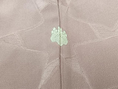 平和屋着物▽上質な色無地　単衣　色紙重ね地紋　紅藤色　正絹　逸品　AABC1219jh