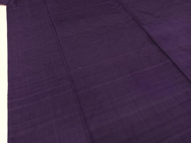 平和屋着物▽上質な紬 単衣 菖蒲色 正絹 逸品 AABC1221jh